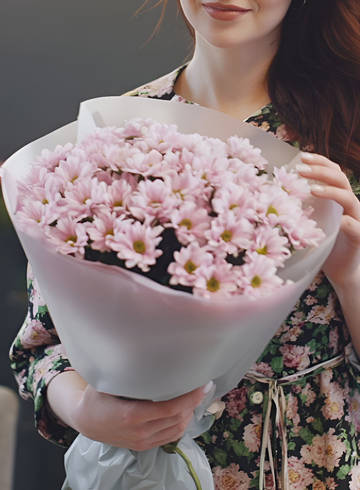 9 шт розовых хризантем Бэби от интернет-магазина цветов в 