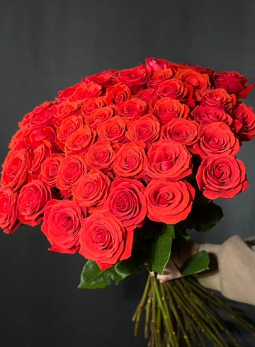 Роза красная 51 шт 60см от интернет-магазина цветов в 