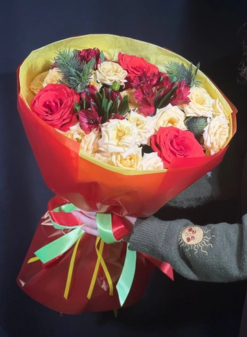 Сборный букет  &laquo;Теплое сердце&raquo; от интернет-магазина цветов в 